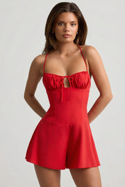 Oh Polly Jumpsuits Helaia combishort rouge froncé