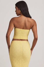Oh Polly Tops Tamia top bustier Pastel Yellow dentelle