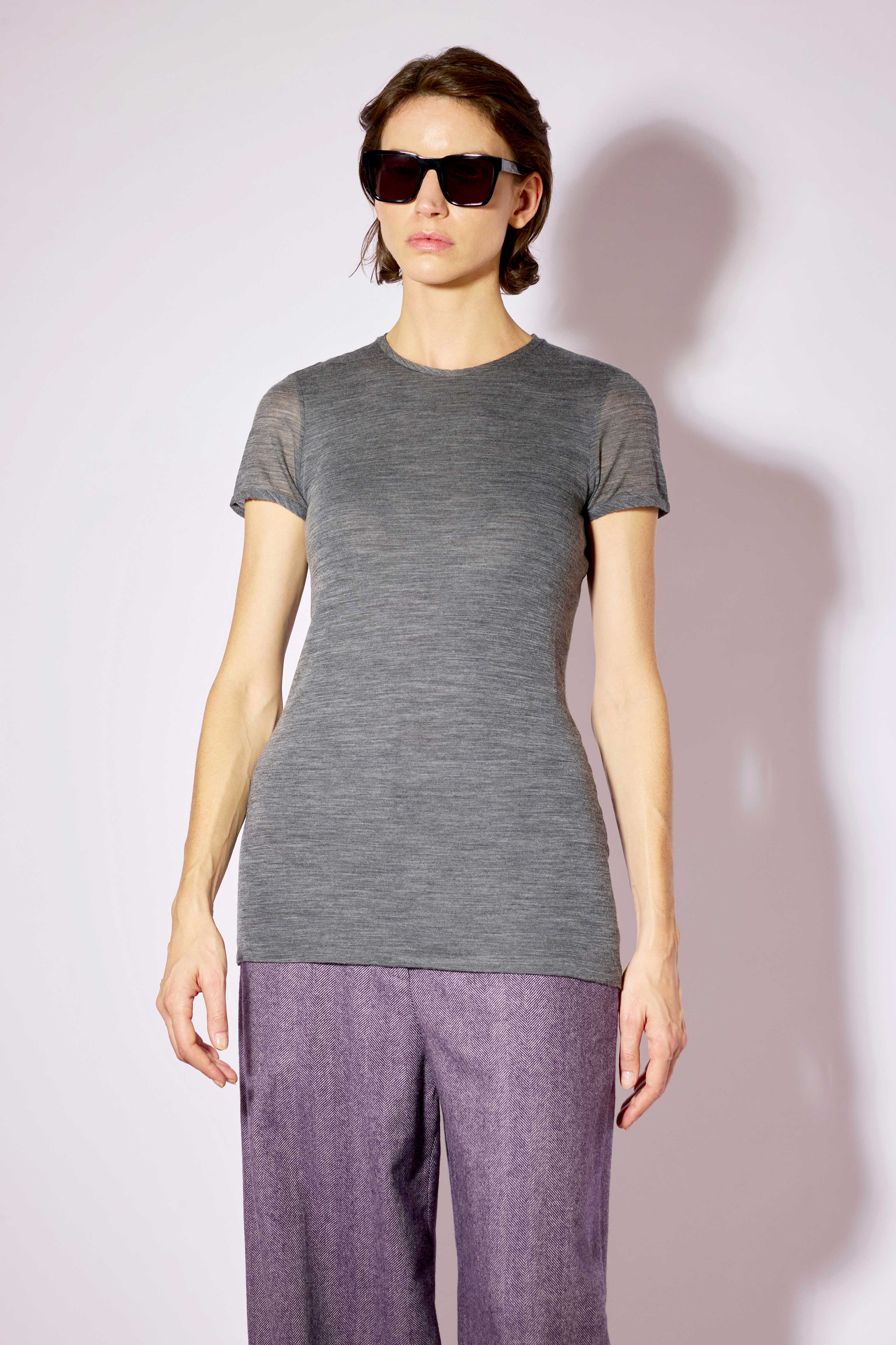 Liviana Conti Nadia t-shirt laine gris mélangé