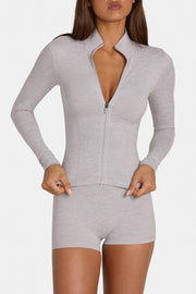 Oh Polly Bo+Tee Soft Active veste zippée gris chiné
