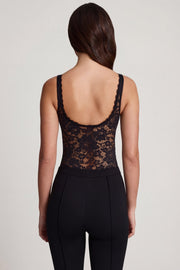 Oh Polly Zayla Body Noir Dentelle Décolleté Plongeant Échancré