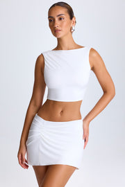 Oh Polly Skirts Jupe Coda Blanche Mini Drapée Jersey