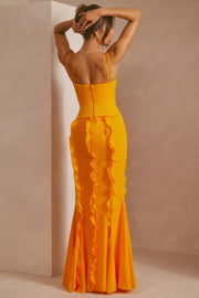 Oh Polly Perrine 6917 robe maxi tangerine corset satin