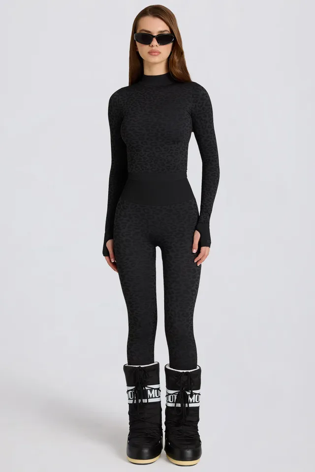 Oh Polly legging thermique léopard noir taille haute