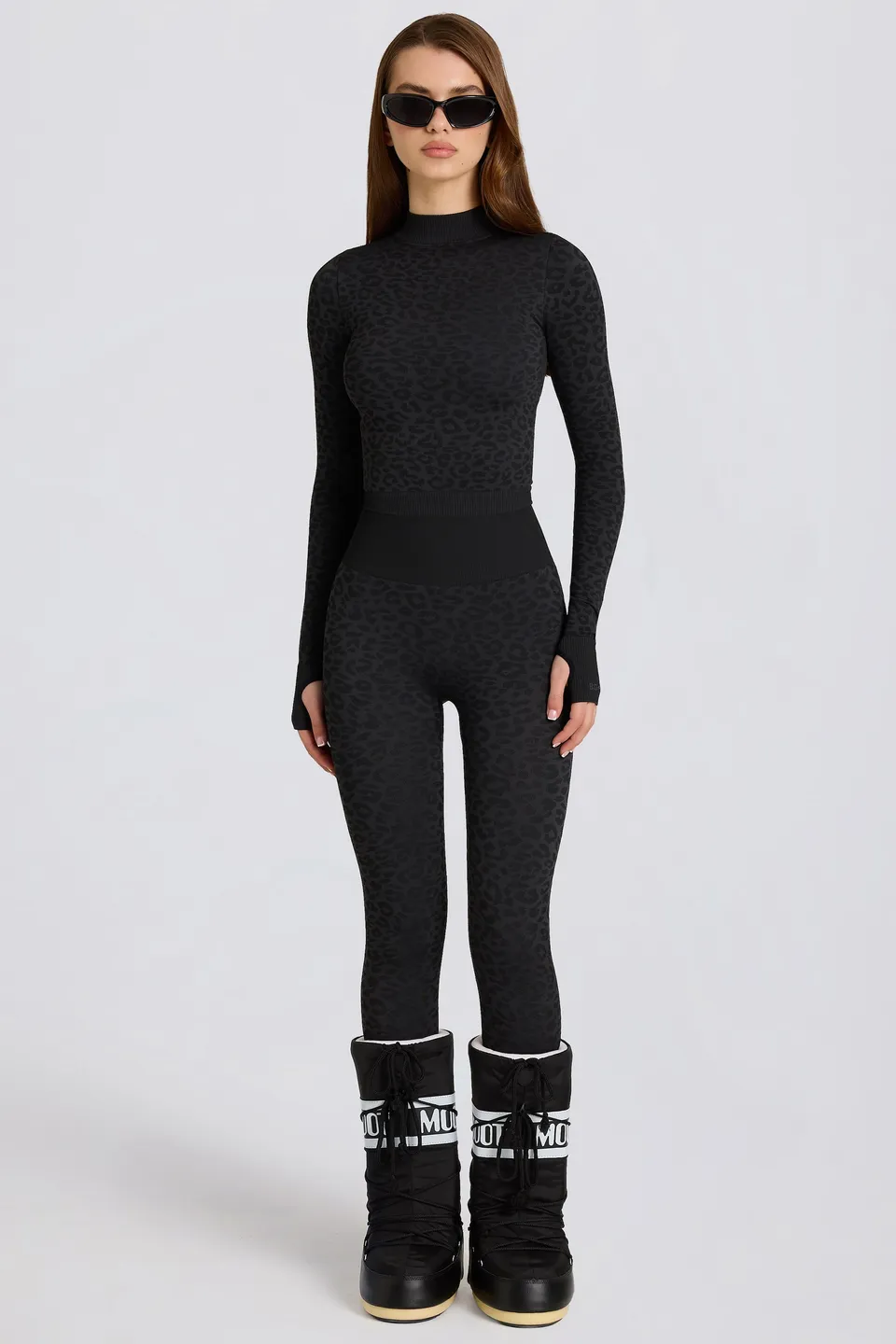Oh Polly legging thermique léopard noir taille haute