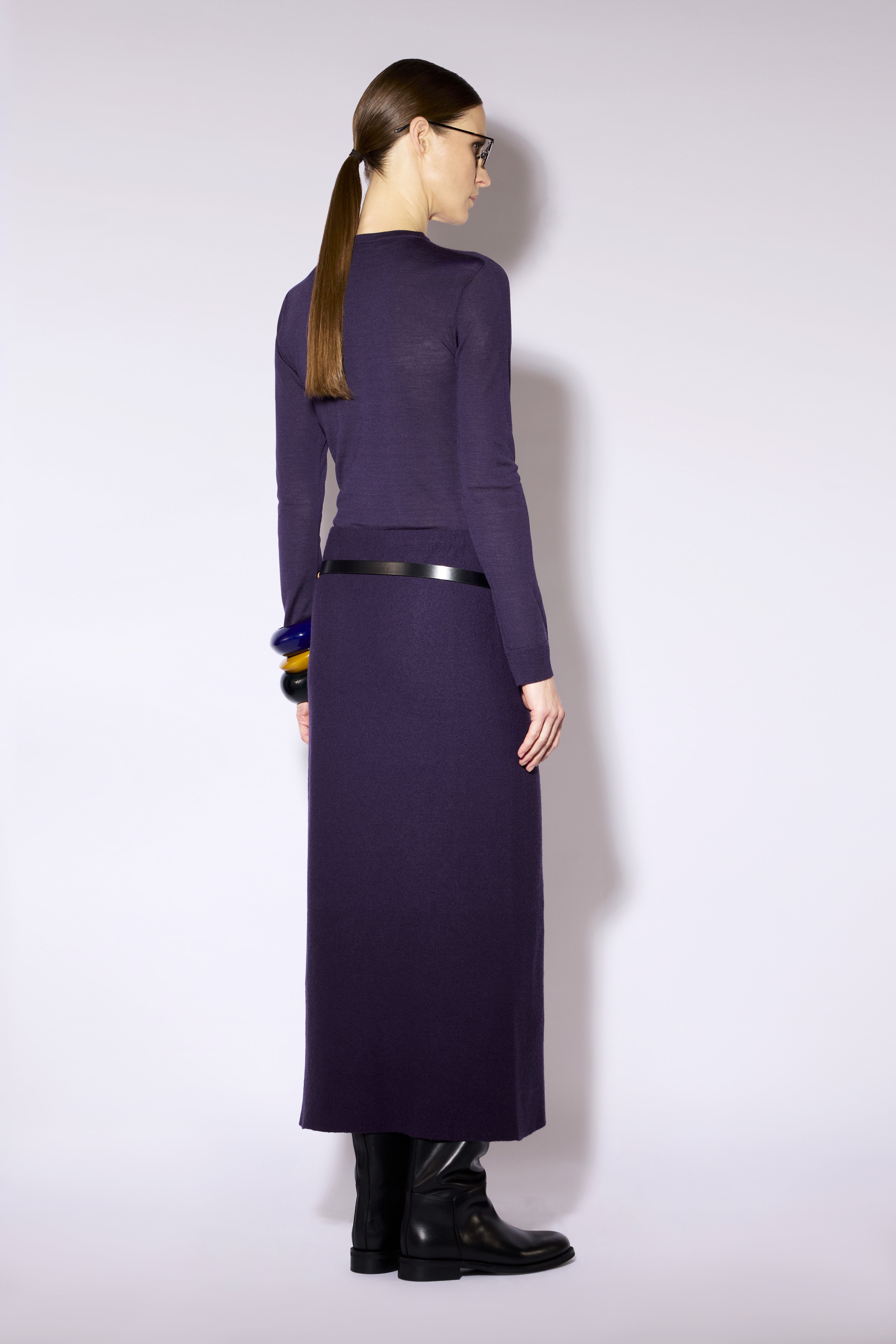 Liviana Conti Marida robe mirtillo laine mérinos