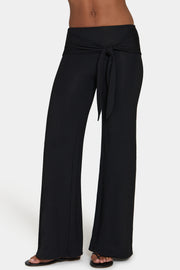 Oh Polly ButterCloud pantalon large noir taille liée 77 cm
