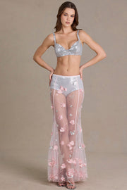 Oh Polly Tops 15874 brassière sequins silver mesh bretelles