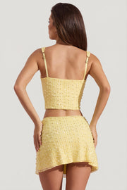 Oh Polly Lirael 14478 crop top col carré limoncello perles