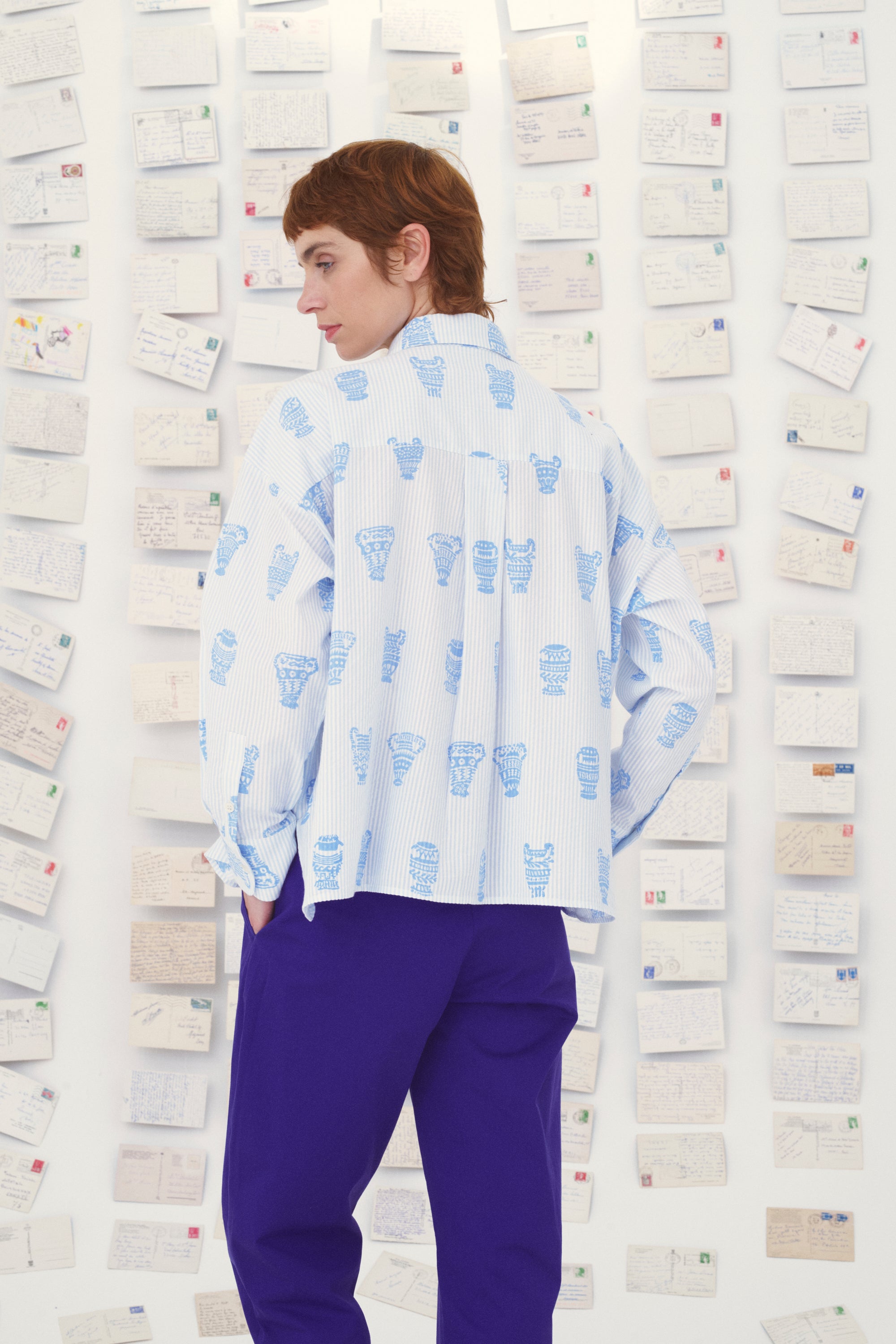 MII Mii en carte postale chemise Greta Les Cyclades coton