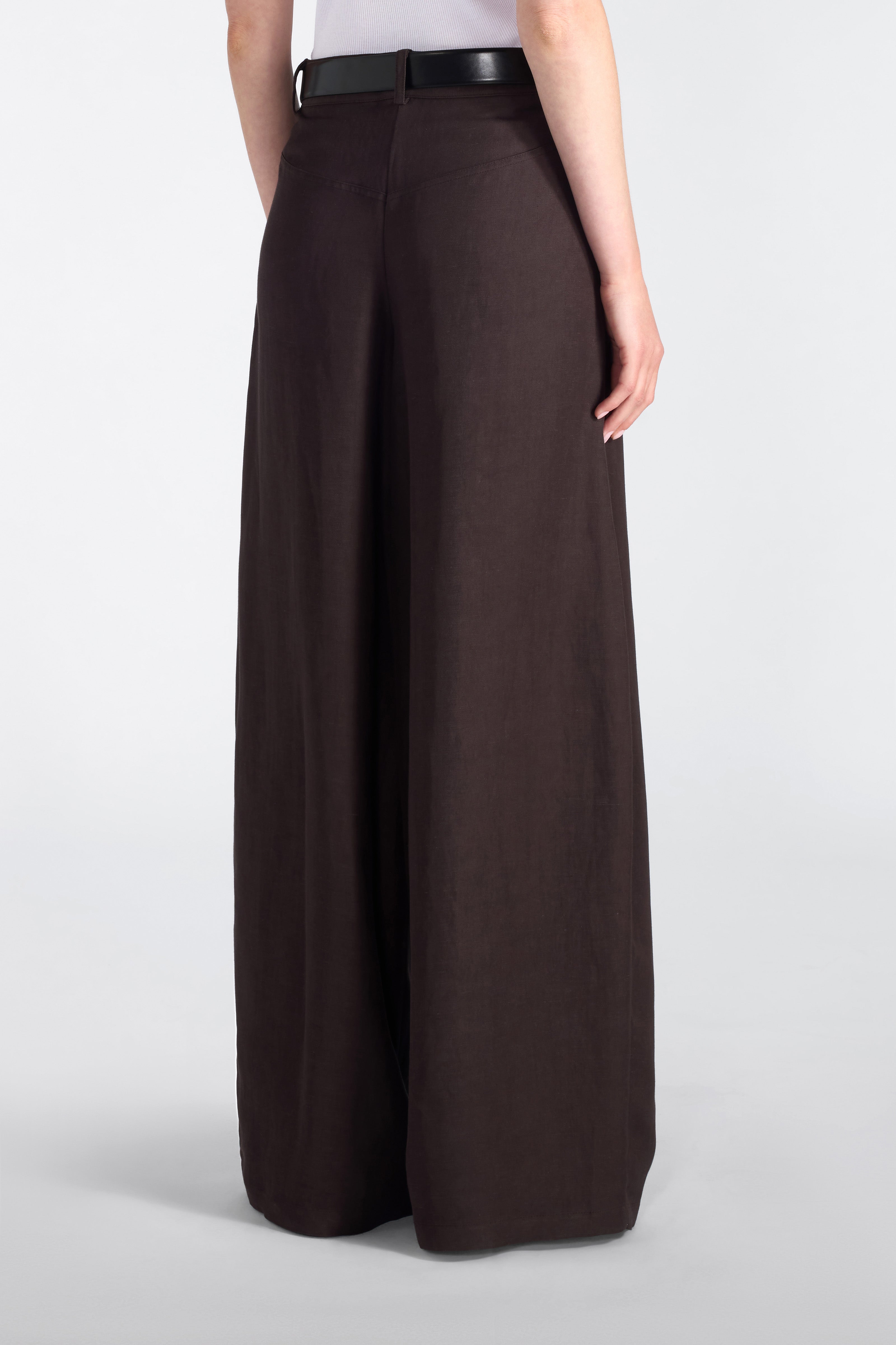 Liviana Conti Gareth pantalon palazzo lin fondente