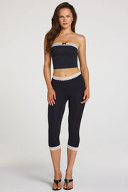 Oh Polly Zorina 16433 legging capri noir modal dentelle
