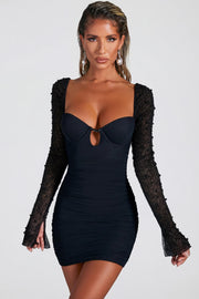 Oh Polly St. Germain mini robe perles noir 4557