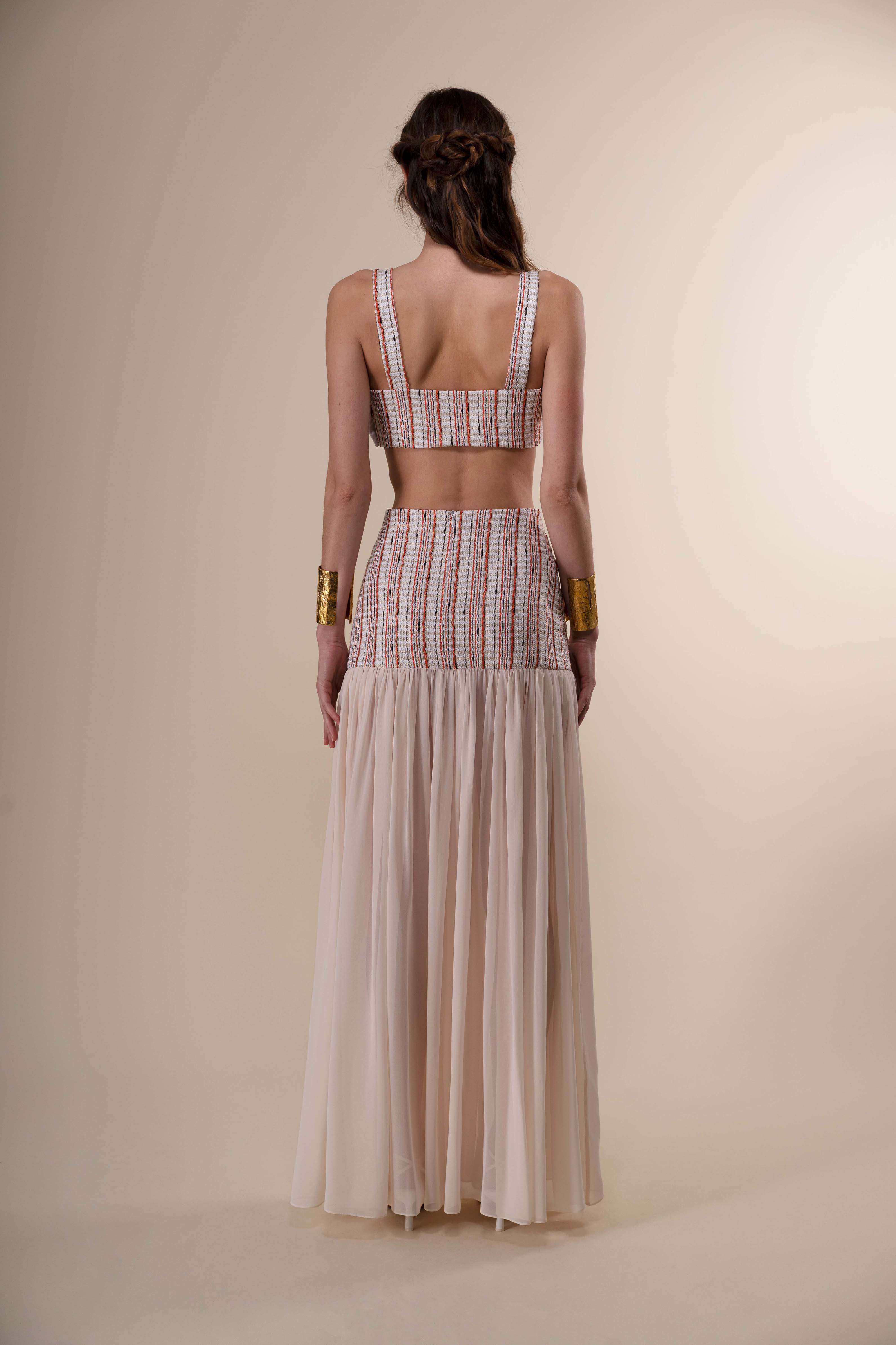The Ethiquette Hemera jupe taille S tweed et mousseline