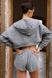 Oh Polly BT2297 short gris foncé coton à boutons