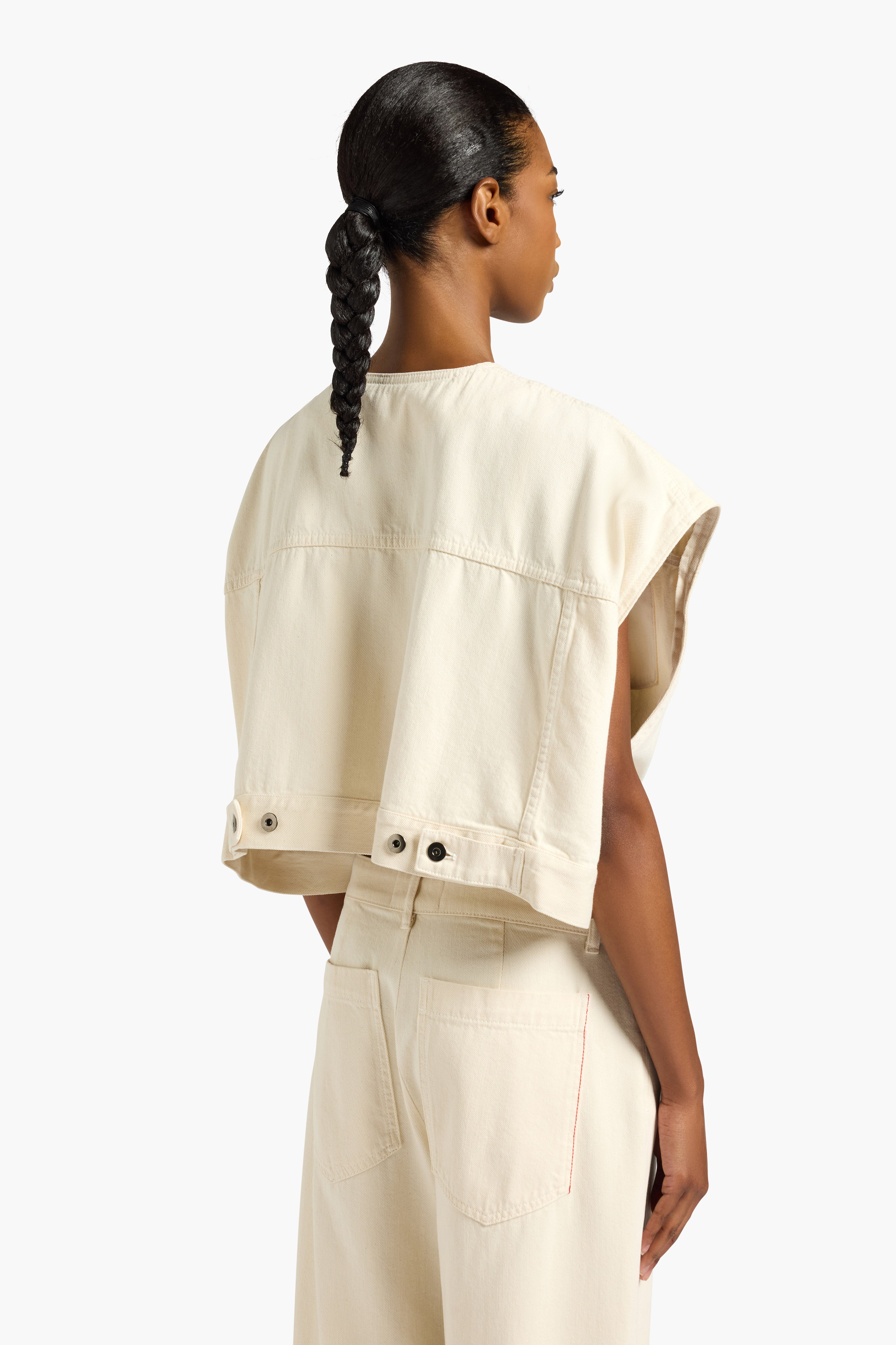 Liviana Conti Idris gilet coton raw denim M