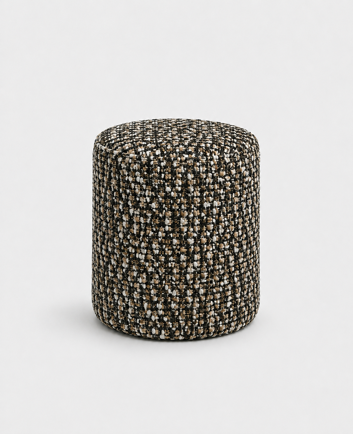 The Ethiquette Fontainebleau pouf tweed pied-de-poule 34x44cm