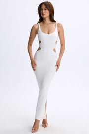 Oh Polly Dresses Robe Maxi Sena Blanche Modal Découpes
