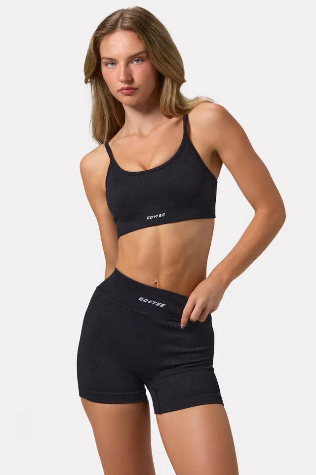 Oh Polly Bo+Tee FlexiRib Mini Short Noir Taille Haute