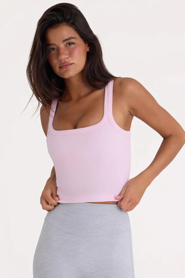 Oh Polly Bo+Tee Soft Rib Débardeur rose col carré