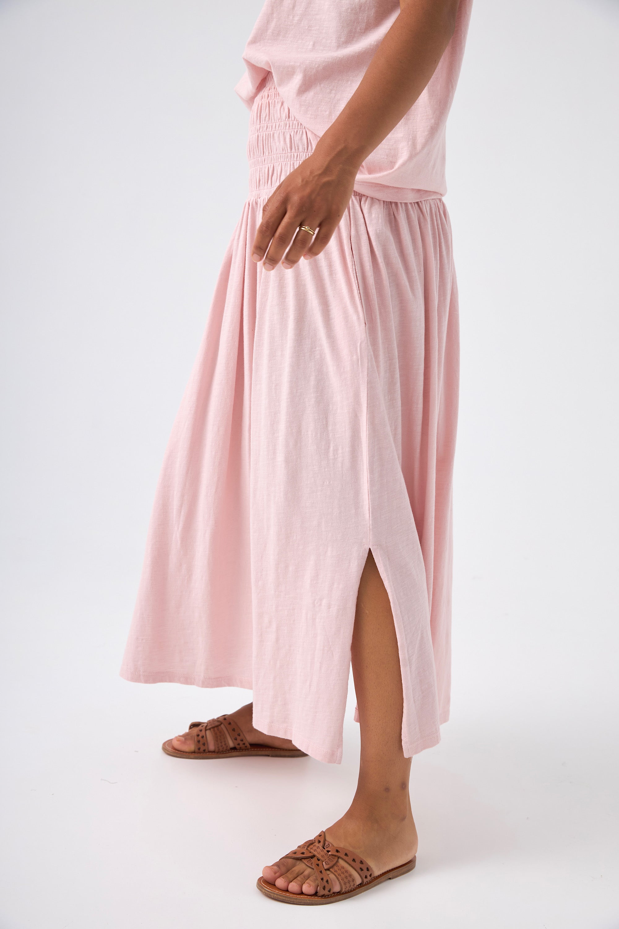 Chicosoleil Wendy jupe longue coton rose romance