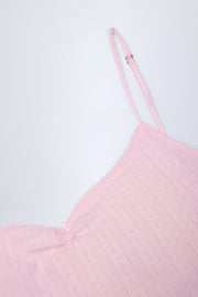Oh Polly Livia 14253 caraco crop top rose baby pink coton