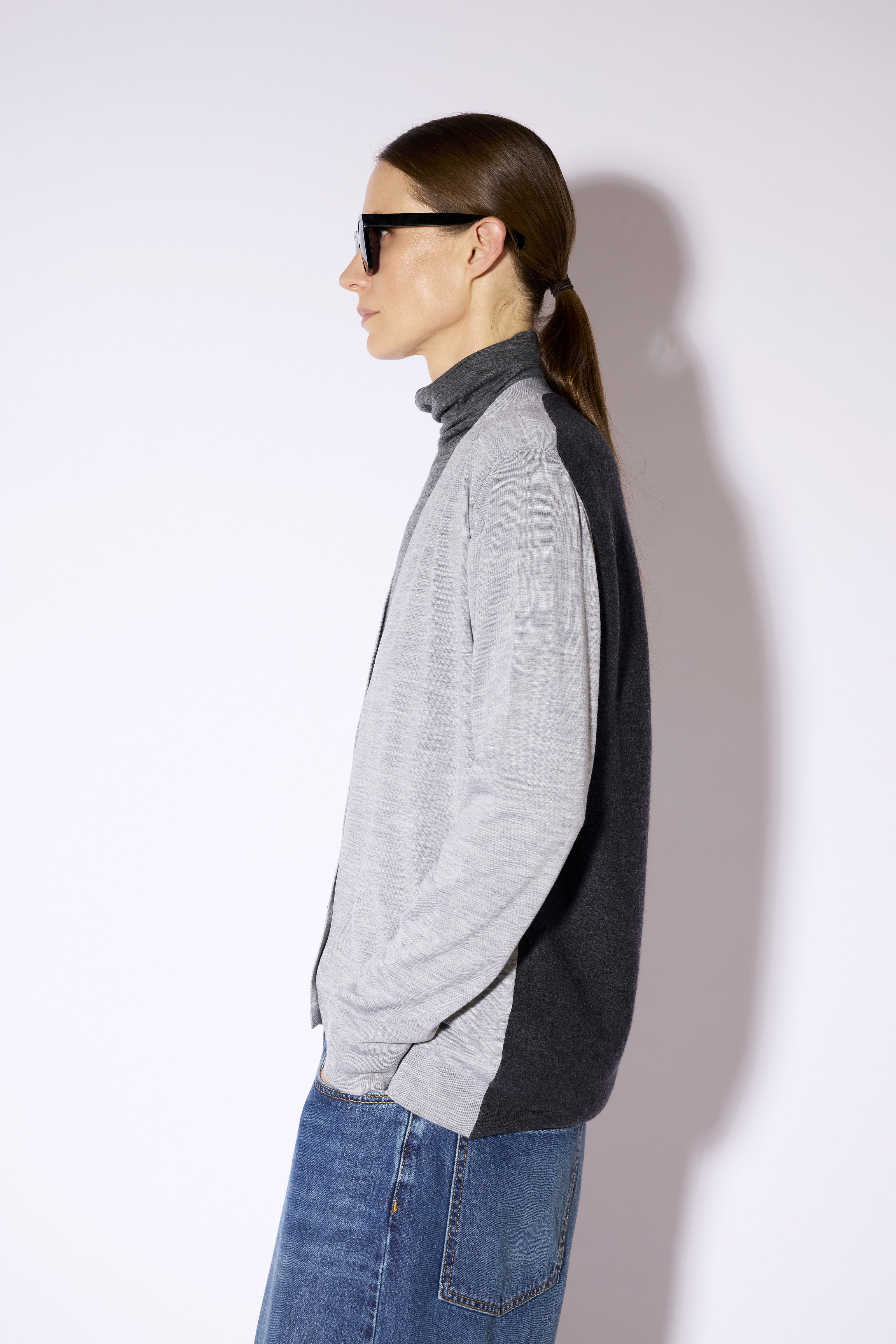 Liviana Conti Lena cardigan laine mérinos gris
