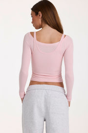 Oh Polly Tops ButterCloud Top Blush rose superposé