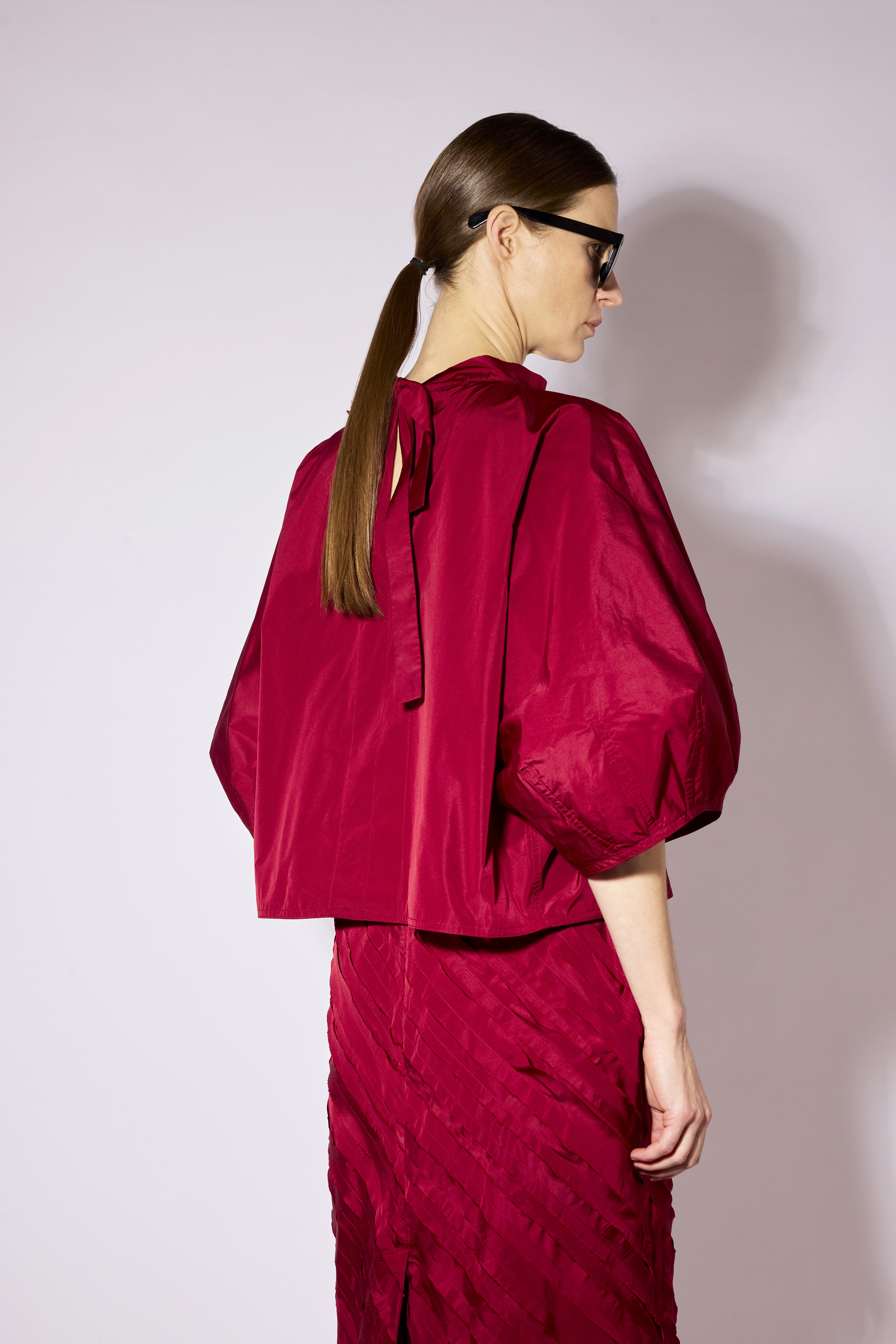 Liviana Conti Candice blouse taffetas paprika oversize