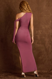 Oh Polly Prudy robe maxi marron froncée fendue