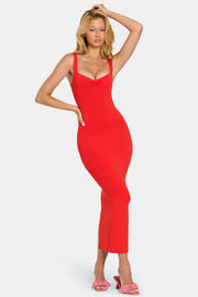 Oh Polly Lorie robe midaxi cerise modal dentelle