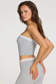 Oh Polly Tali bandeau modal gris chiné dentelle