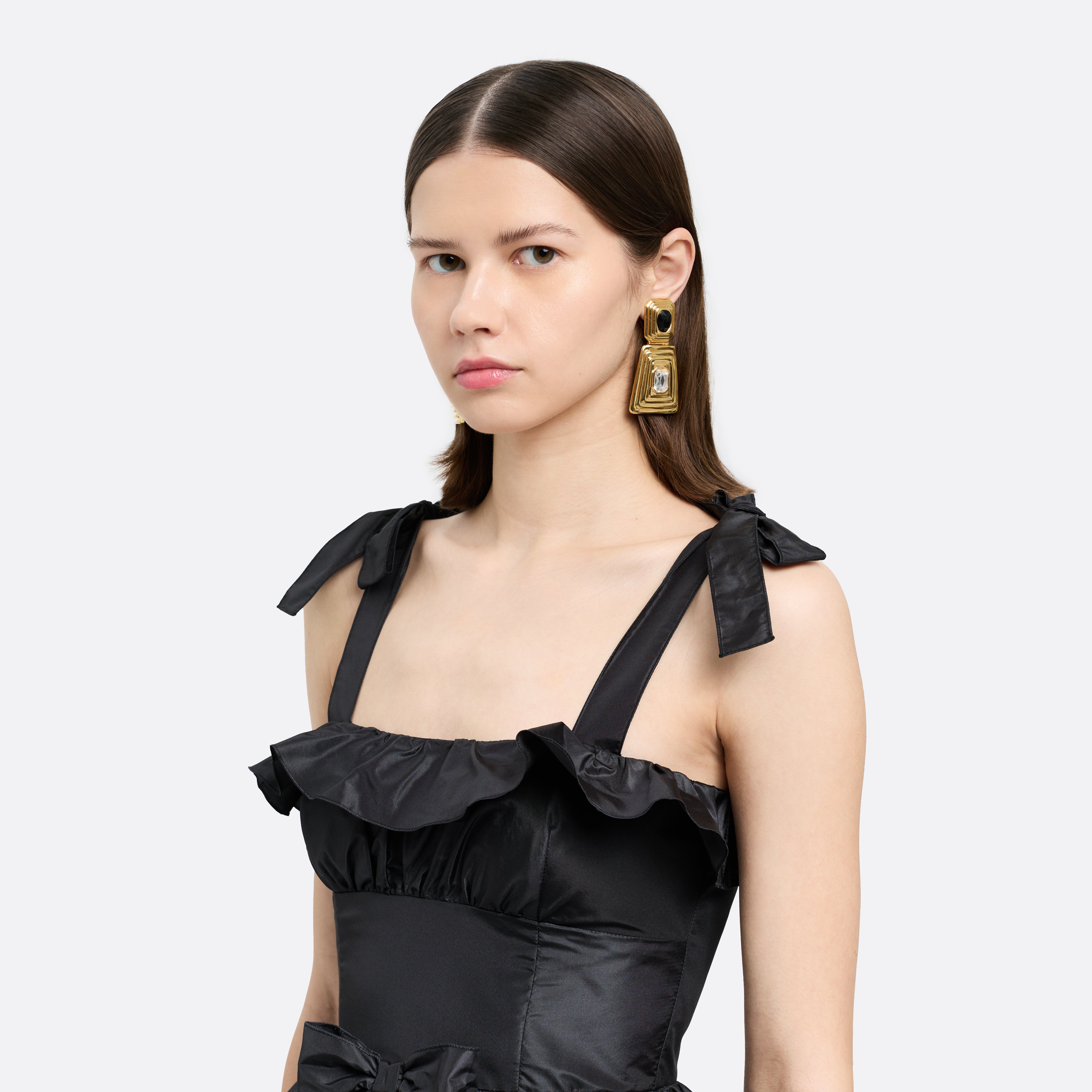 Alessandra Rich Jewellery boucles d'oreilles métal cristal noir doré