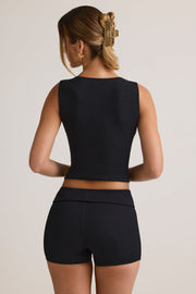 Oh Polly Leif 8687 short côtelé modal noir
