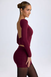 Oh Polly Elli top bordeaux col haut dos nu modal