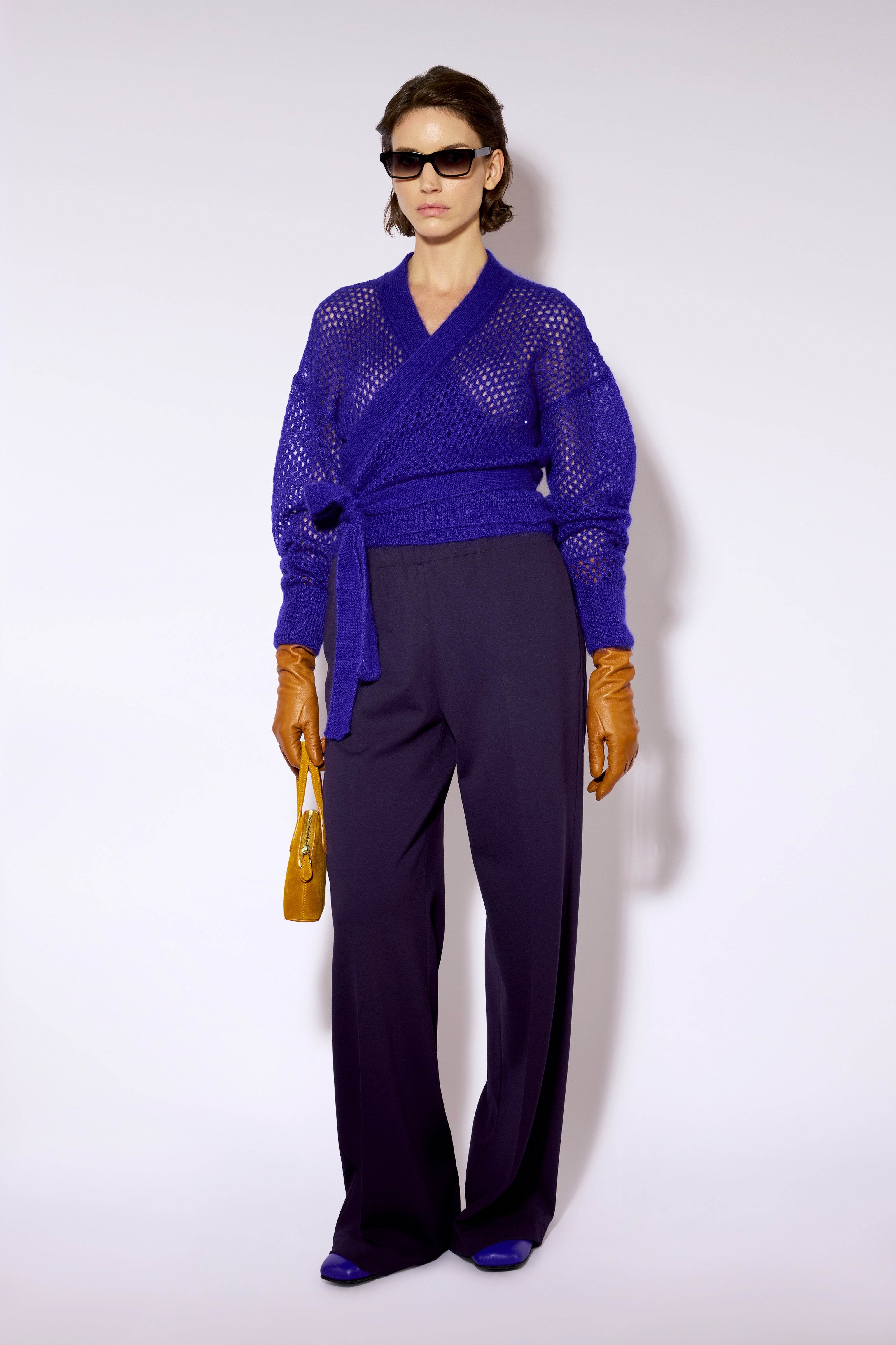Liviana Conti Loelia cardigan mohair bleuet paillettes
