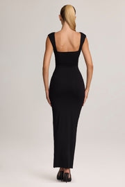 Oh Polly Sloane 6172 robe longue noire fente modal