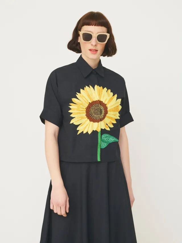 MII Les iconiques chemise Alba Tournesol chemise femme brodée XS à L
