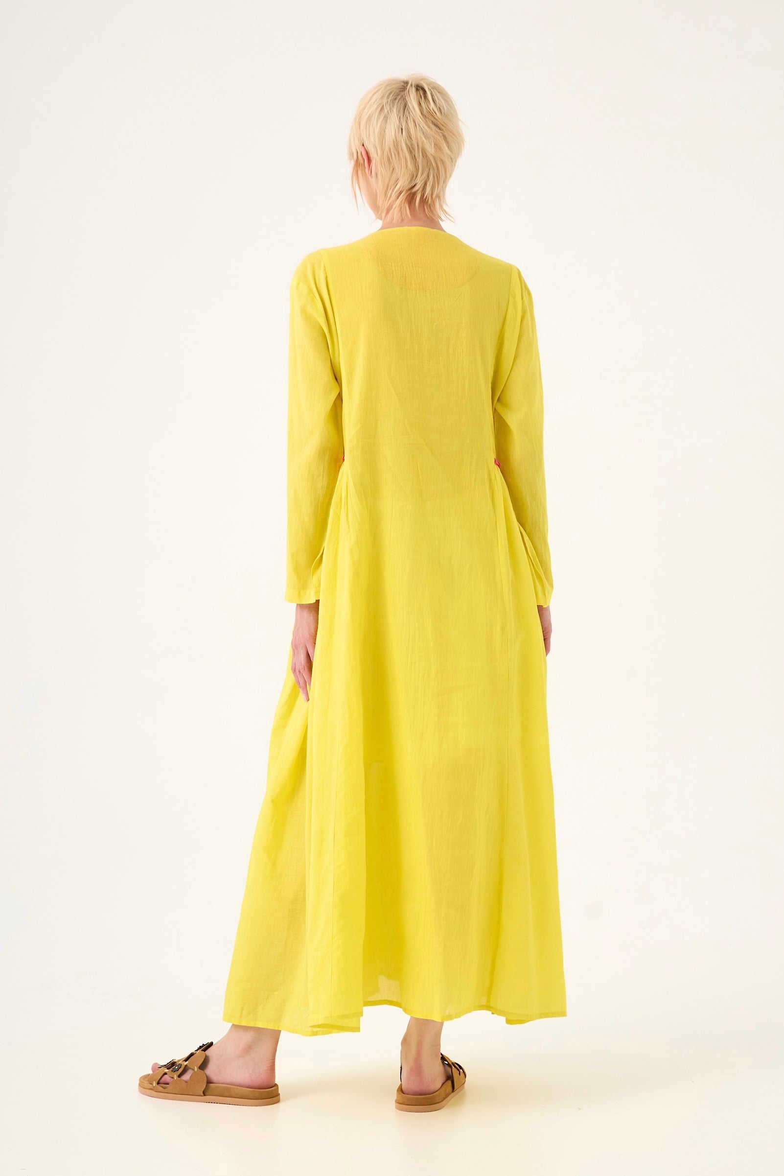 Chicosoleil Zazie robe longue jaune voile coton
