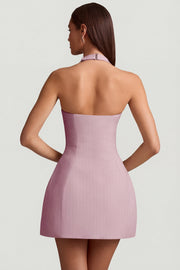 Oh Polly Odessa robe mini mauve rayée licou