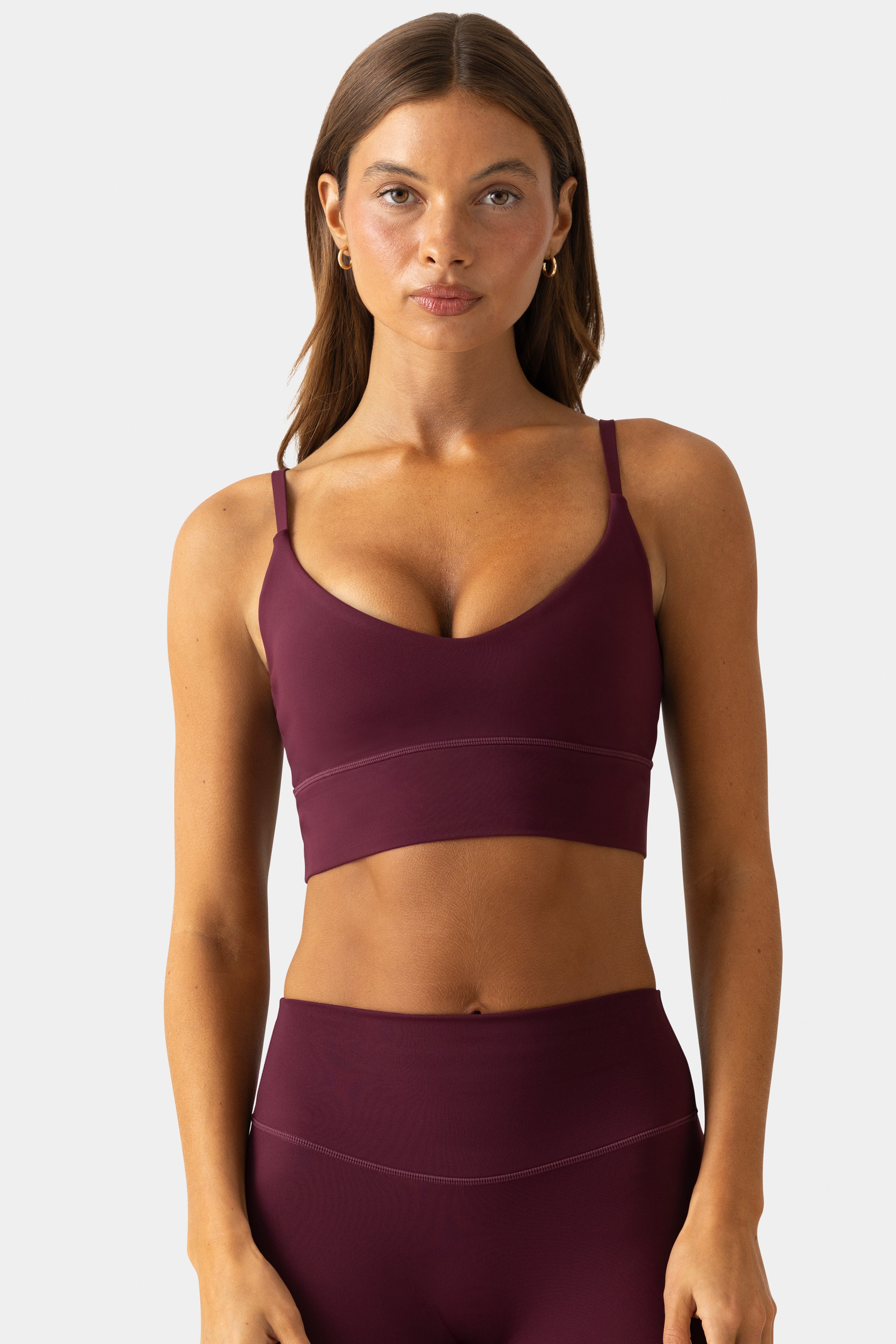 Oh Polly Bo+Tee brassière sport col rond plum stretch