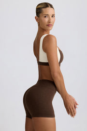 Oh Polly Bo+Tee mini short Pecan Marl froncé