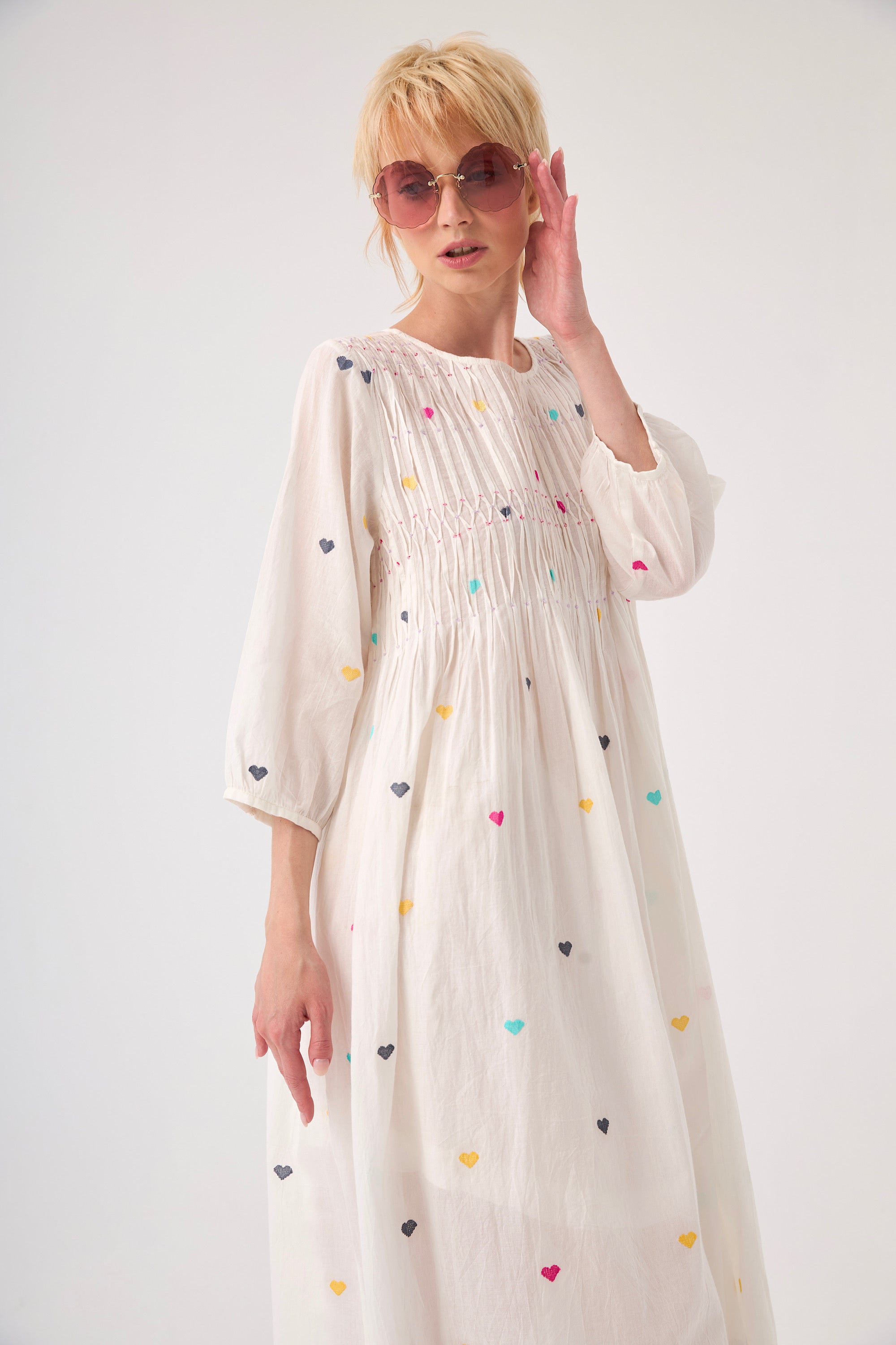 Chicosoleil Karlita robe longue off white coton