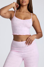 Oh Polly 8324 crop top rose lemonade à bretelles
