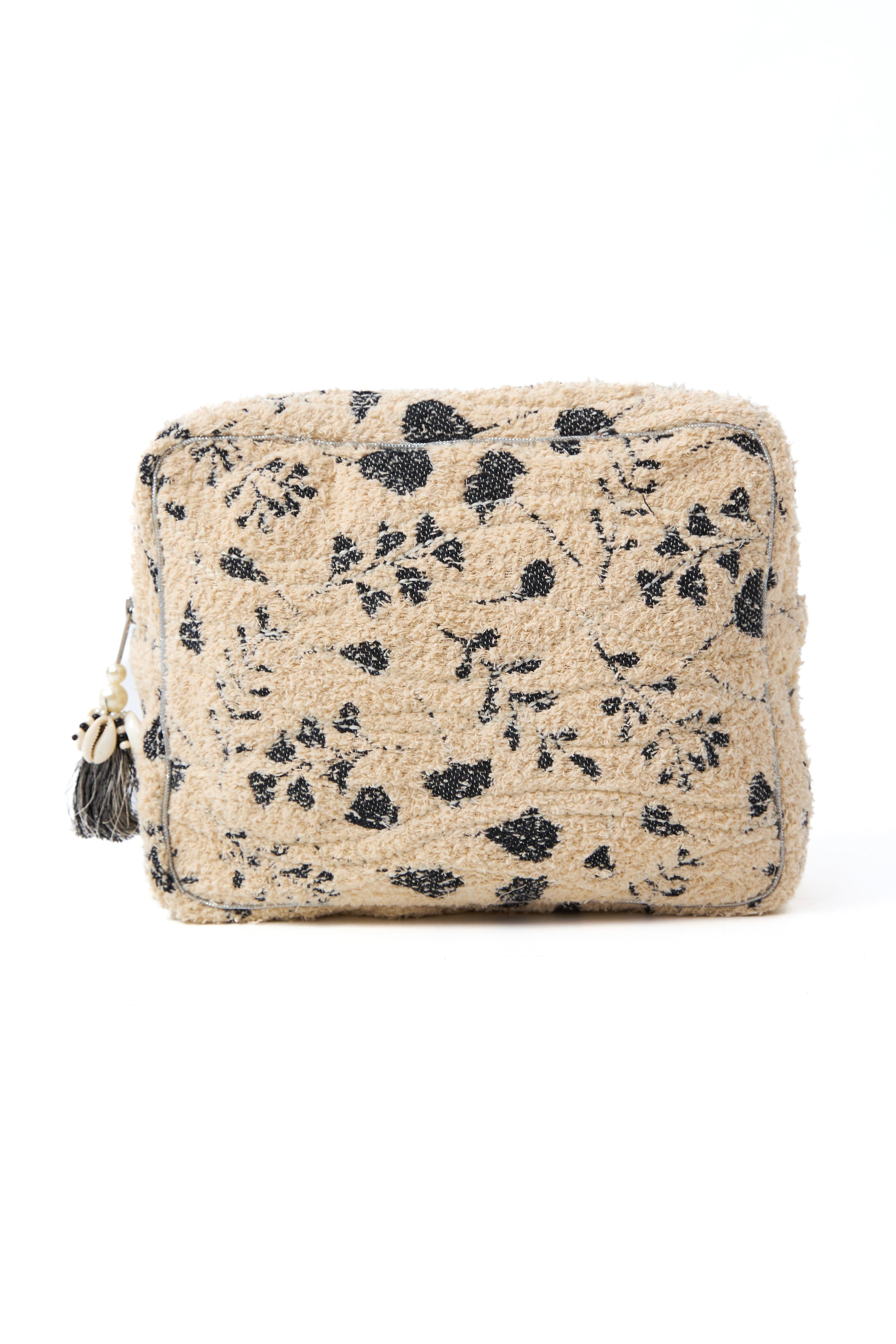 Chicosoleil Ami pochette matelassée crème fleurs coton