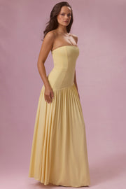 Oh Polly Evelina robe bustier jersey jaune Butter