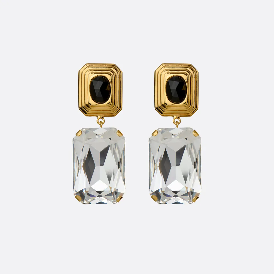 Alessandra Rich Jewellery boucles d'oreilles clips cristal or