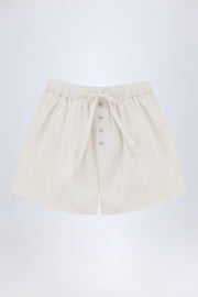Oh Polly Lariana short coton blanc taille mi-haute