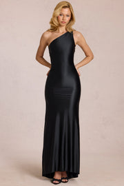 Oh Polly Adelina robe longue satin noir dos nu