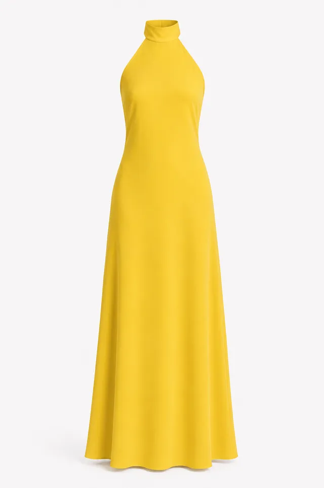 The Ethiquette Robes Joy Long robe longue jaune soie